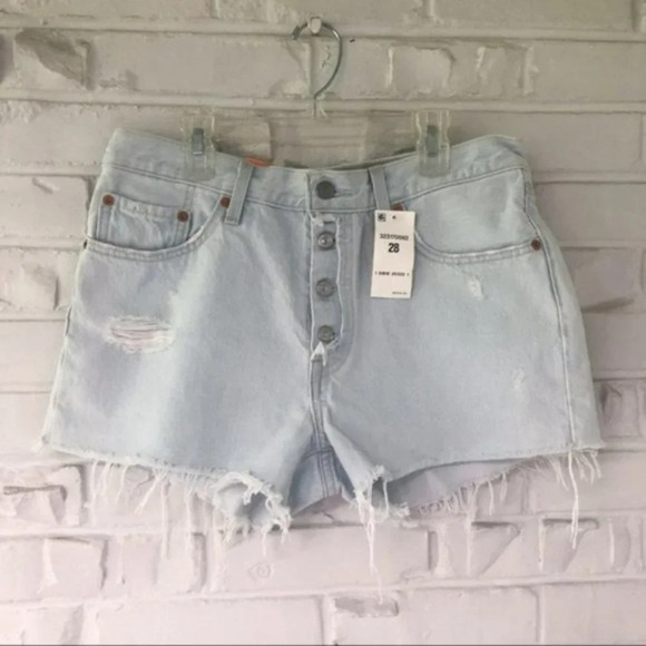 Levi’s 501 High Rise Cutoff Denim Shorts NWT - Picture 3 of 12